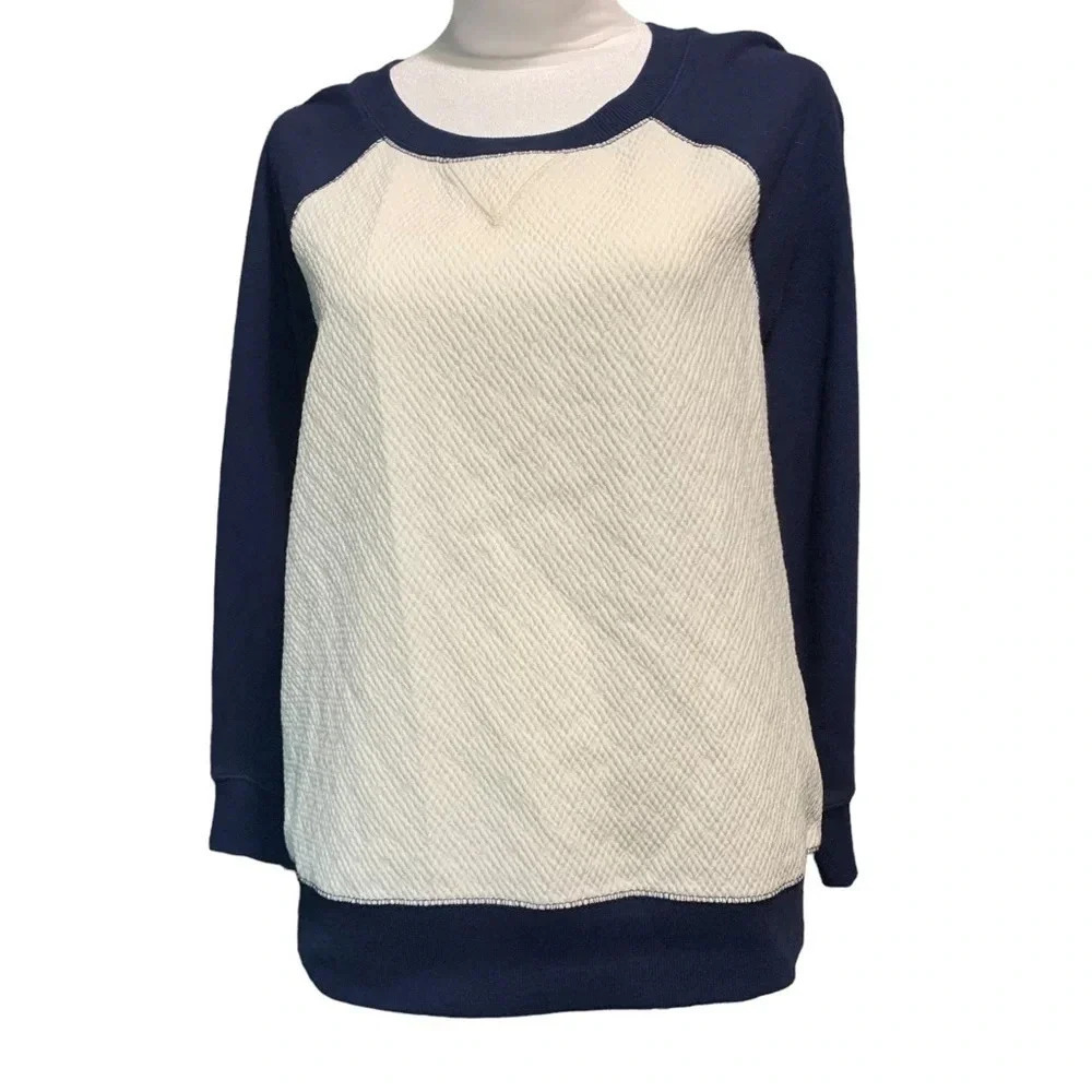 NORDSTROM Halogen Cream Cloud Two Toned Sweatshirt - Small